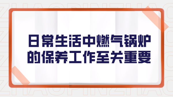 日常生活中燃气锅炉的保养工作至关重要